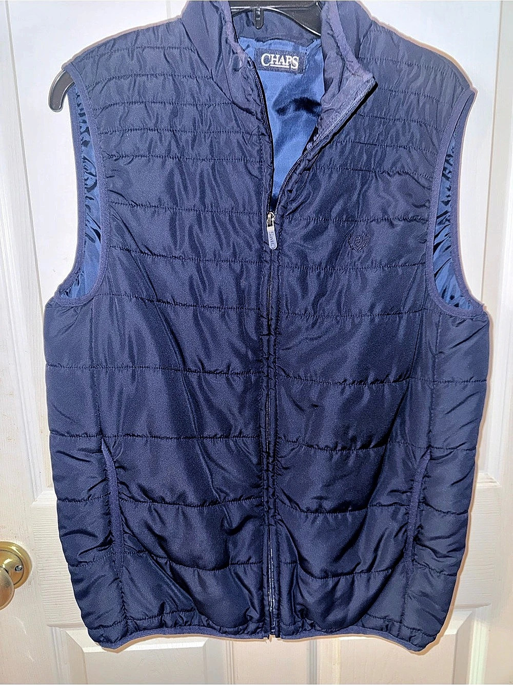 Chaps Quilted Vest in Blue Size Medium Like New